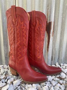 Zig Zag Embroidery, High Cowboy Boots, Red Suede Boots, Red Cowgirl Boots, Brown Cowgirl Boots, Cute Cowgirl Boots, Country Colors, Boot Scootin Boogie, Red Cowboy Boots