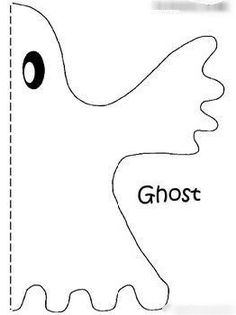 a paper cut out of a ghost with the word ghost on it