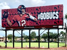 a billboard with a football player on it