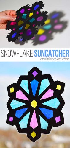 the snowflake suncather is an easy and fun craft for kids to make