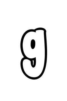 the letter g is black and white with a small dot at the bottom of it