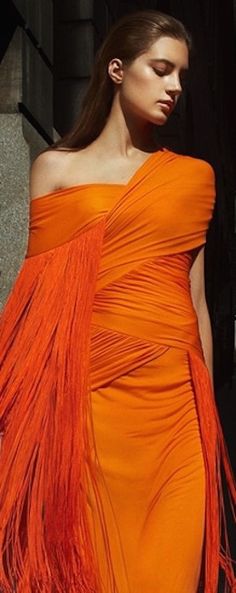 Txema Yeste, Orange Outfit, Vogue Spain, Orange Is The New Black, Orange Fashion, Shades Of Orange, Orange Dress, Beautiful Gowns