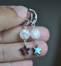 Crackled Quartz and hematite star handmade 925 Silver earring | eBay Star Handmade, Rainbow Stars, Rainbow Star, Handmade Earring, 925 Silver Earrings, Drop Dangle Earrings, Handcrafted Earrings, Silver Earring, Star Earrings