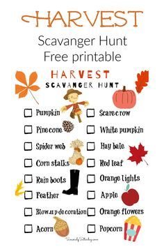 a printable thanksgiving scaver hunt for kids