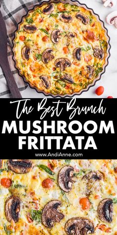 the best brunch mushroom frittata recipe is made with fresh mushrooms and cheese