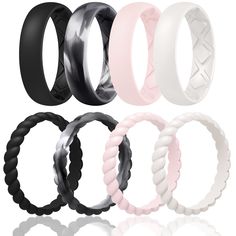 PRICES MAY VARY. COMFORTABLE – Egnaro silicone wedding bands have an awesome smooth ergonomic design on the top combined with a perfect comfort fit design on the inside. Don't worry to get a ring mark even wearing for a long time. PREMIUM SILICONE -Our rings are all made of pure medical grade silicone. They’re comfortable, smooth, non-conductive and definitely safe even for sensitive skin,not to be damaged from heavy work or strenuous exercise like electrical work , swimming, weight lifting ,etc Silicone Ring Women, Wedding Bands Women, Rubber Wedding Band, Gym Rings, Silicone Wedding Band, Stackable Rings Wedding, Silicone Wedding Rings, Heavy Work, Electrical Work