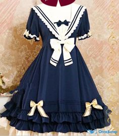 OrcaJump - Orcajump - Lolita Yangin River sail shadow tea party dress day navy princess dress - Venta Final Tea Party Dress, Women Shoes Online, Role Play, Womens Converse, Art Clothes, Womens High Heels, Princess Dress, Pretty Outfits, Tea Party