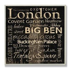 a black and white poster with the words london in different languages on it's side