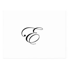 the letter e in black ink on white paper