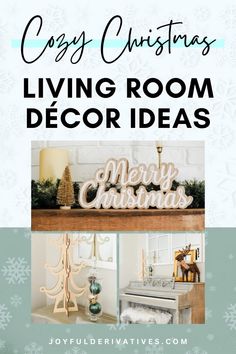 Discover this Simple Christmas Living Room Tour for delightful and easy holiday decorating ideas. Learn how to keep the festive spirit alive without over-decorating. Uncover smart tips to style your living room to feel cozy, yet festive, with simple décor. Be inspired to create your own holiday haven with minimalist style. From natural elements to thrifted treasures, every idea brings you closer to a serene and joyful holiday atmosphere in your home. Cozy Christmas Living Room Decor, Holiday Decorating Ideas, Cozy Christmas Living Room, Simple Holiday Decor, Christmas Living Room, Christmas Living Rooms