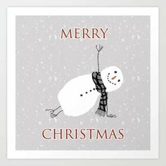 a christmas card with a snowman wearing a scarf and the words merry christmas written on it