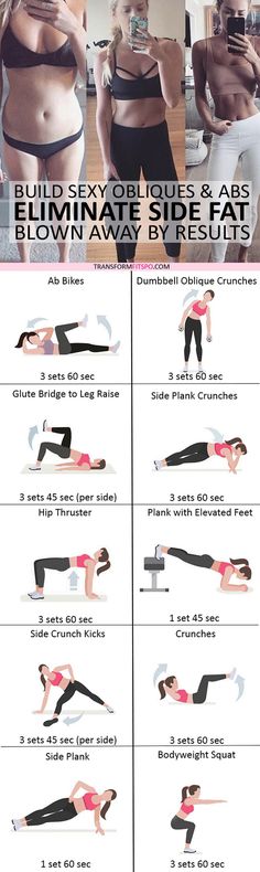 #womensworkout #workout #femalefitness Repin and share if this workout eliminated your side fat! Click the pin for the full workout. Membakar Lemak Perut, Beach Bod, Workout Girl, Exercise Plans, Side Fat, Exercise Routines