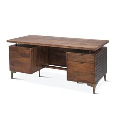 Santa Cruz Desk Mango Wood Desk, Acacia Wood Desk, Wood Desk Top, Industrial Style Desk, Executive Office Desk, Industrial Desk, Iron Accents, Large Cabinet, Executive Office