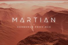 an image of martian with the words cerberus providence in front of it and mountains