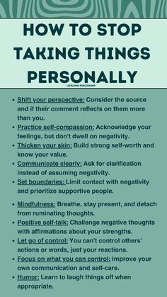 Stop Taking Things Personally, Taking Things Personally, Letting Go Of Control, Crush On Someone, Buch Design, Mental Health Facts, Mental Health Therapy