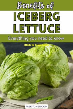 Close-up image of fresh iceberg lettuce with its pale green, tightly packed leaves, showcasing its crisp texture. The head of lettuce has a round shape, with the outer leaves curling slightly. Dew drops glisten on the surface, highlighting its freshness and inviting crunchiness. Perfect for salads or adding to sandwiches. Types Of Lettuce, Refreshing Food, Iceberg Lettuce, Healthy Digestion, Leafy Greens, Healthier You, Vegetable Recipes, Lettuce, How To Use