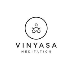 the logo for vinyasa meditation, which is designed to look like a person in a circle