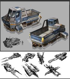 the concept art for star wars vehicles