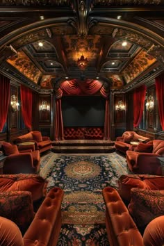 Old Movie Theater Interior, Victorian Theatre, Old Theater, Practical Home Decor, Speakeasy Decor, Home Theater Room Design, Theater Room Design, Theatre Interior, Home Cinema Room