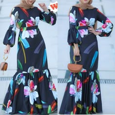 Floral Chiffon Short Gown Styles In Nigeria, Style For Flower Material Long Gown, Chiffon Long Gowns Nigeria Made, Flower Materials Styles For Ladies, Latest Abaya Styles For Ladies, Chiffon Styles For Ladies In Nigeria, Flay Gown Styles Material, Material Gown Styles For Muslim Ladies, Materials Gown Style For Muslim