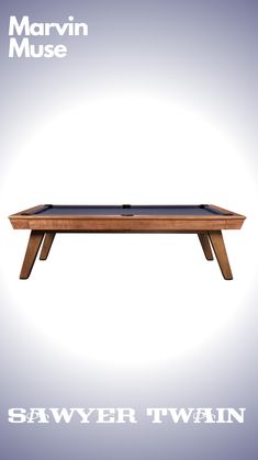 a pool table that is made out of wood and has the name marvin mouse on it