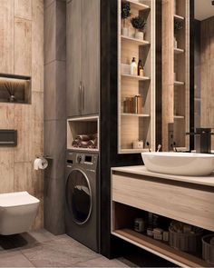 an instagram photo of a washer and dryer in a bathroom