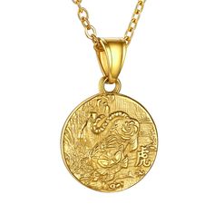 PRICES MAY VARY. 🐅This Chinese zodiac necklace connects with the rich history cultured of Chinese mythology . 100% MADE BY GOLDCHIC DESIGNERS. AND MARKET DON'T HAVE SUCH TYPE OF JEWELRY DESIGNED. Find your Zodiac Animal by Birth Year:Tiger - 1926, 1938, 1950, 1962, 1974, 1986, 1998, 2010, 2022, By wearing this tiger necklace, your luck may greatly be improved in all aspects. 📌MATERIALS: This Coin medallion necklace with carved Chinese zodiac animal patterns.crafted in stainless steel and 5 tim Zodiac Sign Coin Necklace Gift, Zodiac Sign Medallion Amulet Necklace, Yellow Gold Zodiac Coin Necklace, Yellow Gold Coin Pendant Necklace With Zodiac Sign, Chinese Zodiac Necklace, Tiger Necklace, Lucky Charm Necklace, Snake Necklace, Chinese Zodiac