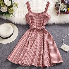 Pin Up Dresses, Long Skirts For Women, High Waist Dress, A Word, Plaid Dress, Cheap Dresses, Type A, Types Of Skirts, Dress Materials