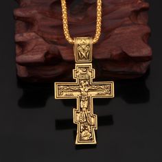 Item Details:Material: stainless steel Size: 54 mm * 30 mmWeight: about 24 gramsChain length: 24 inchesWipe it with a soft dry cloth.Keep away from water and chemicals.Avoid wearing while swimming, bathing or sweating.Christian Jesus Russian Orthodox Cross Men's Pendant Necklace, beautifully detailed on the front and back with smooth edges, classic vintage. Made of genuine stainless steel, non-tarnishing, non-rusting, non-allergenic, lead and nickel free. Perfect gift for Protestants, Christians, Orthodox, Catholics, Priests, Bishops, and your loved ones for church baptisms, Masses, Confirmations, The Lord's Prayer, Good Friday and more.The Russian Orthodox Cross Necklace is a great gift for Easter, Christmas, birthdays and Father's Day. Russian Orthodox Cross, Jesus Cross Necklace, Orthodox Prayers, Big Pendant, Engraved Cross, Orthodox Cross, Mens Necklace Pendant, Lord's Prayer, Pendant For Men