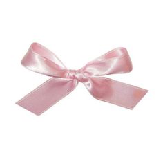 a pink ribbon tied to the side of a white wall with a bow on it