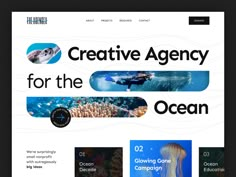 the website for creative agencies is displayed in this screenshoter image, which shows an ocean scene with jellyfish and other marine creatures