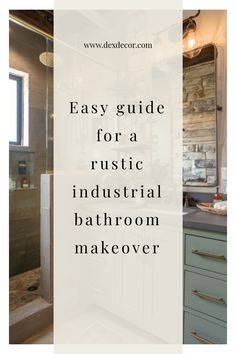 Easy guide for a rustic industrial bathroom makeover showcasing wooden accents and modern fixtures. Industrial Bathroom Design, Stylish Inspiration, Bathroom Transformation, Rustic Industrial Decor, Rustic Aesthetic, Industrial Bathroom, Exposed Brick Walls, Industrial House, Rustic Industrial