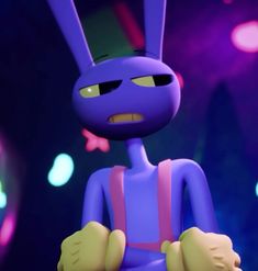 an animated character is standing in front of bright lights