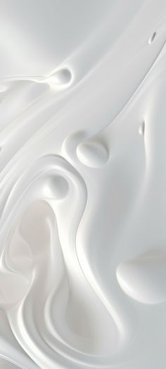 an abstract white background with wavy lines and drops of paint on the bottom right corner