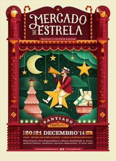 the poster for mercado esttrela, which features an image of a man on