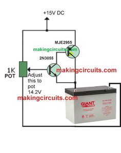 an electronic circuit diagram showing how to wire the battery and its connection with other devices