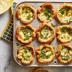 there are many small appetizers on the tray