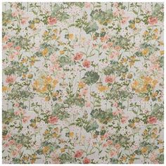 a floral wallpaper with many different colors and designs on the walls, including flowers