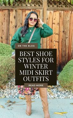 Knee Skirt Outfits Winter, Midi Skirt With Tall Boots, How To Wear A Midi Skirt In Winter, Midi Dress Shoes Winter, Green Corduroy Skirt Outfit Winter, Skirt Length And Shoe Guide, Midi Skirt Shoes Winter, Best Shoes For Midi Skirts, How To Wear Midi Skirt Winter