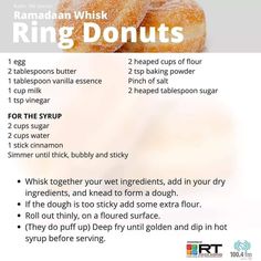 a recipe for ring donuts with instructions on how to bake them in the oven