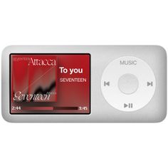 an mp3 player with the words to you written on it and two different music controls