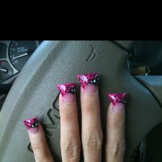 Fun!! By sky nails Sky Nails, Nail Art For Beginners, French Tip Acrylic Nails, Crazy Nails, Trashy Y2k