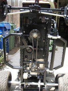 the front end of a four wheeled vehicle