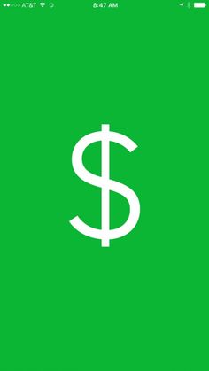 a green background with a white dollar sign