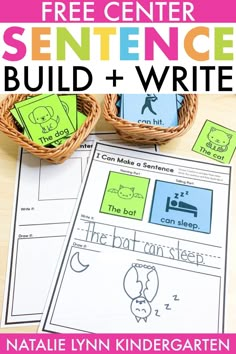 the free printable sentence build and write worksheet for kids to practice their writing skills