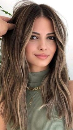 Brunette Lived In Color, Minimal Blonde Highlights On Brown Hair, Hair Color Ideas For Brunettes Straight, Brown Hairlights, Brown Hair With Minimal Highlights, Summer Hair Trends 2023 Brunette, Blonde To Dark Brown Before And After, Balayage Hair For Brown Skin, Accent Highlights Brunette