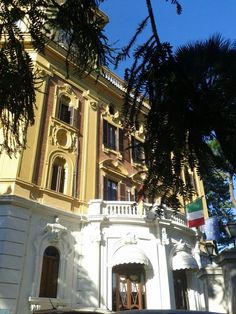 an old building with a clock tower on top