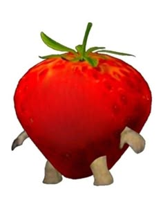 a very cute looking cartoon character with a big tomato on it's back