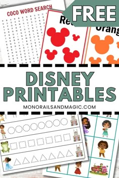 disney printable worksheets for kids to practice handwriting and numbers