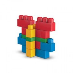 a toy made out of legos on a white background with the colors red, yellow and blue